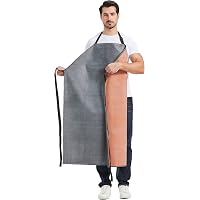 Tablier Imperméable Noir Résistant Chimiques 104x75cm - Protection Pro Jardinage Barbecue Cuisine