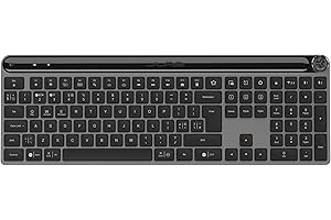 JLab Epic Advanced Wireless Keyboard - Multi Device Backlit Rechargeable Bluetooth Keyboard with 2.4G USB Connectivity, Slim Design Full Size Office Keyboards with Quiet Keys for PC/Laptop/Apple Mac