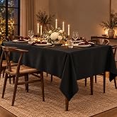 HomeDirect Tablecloth 100% Polyester Rectangular 150 x 250 cm Black