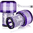 Leadaybetter Replacement Filter for Dyson V12 Detect Slim Absolute Vacuum Cleaner, Washable Replacement Parts, 2 Hepa Filter with 1 Brush, Replace # 971517-01