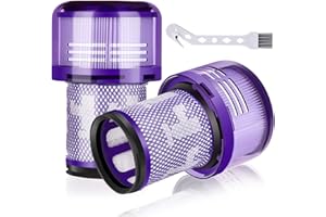 ‎LEADAYBETTER Leadaybetter 2 Stück Ersatzfilter Filter für Dyson V12 Detect Slim Absolute Staubsauger, Waschbar Ersatzteile Hepa Filter Zubehör mit 1 Bürste,Ersetzen Sie # 971517-01