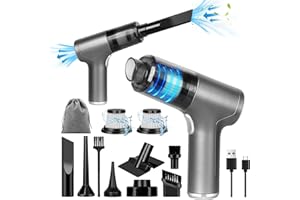 Suprbee Aspirador de Mano Potente 9000PA, Mini Aspiradora de Mano sin Cable, 3 in 1 Multifunción Aspirador Coche, 8 Boquillas Multifunción y 2 Filtros Lavable, Aspirador Ligera para Coche/Hogar