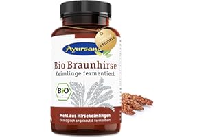 ‎AYURSANA Ayursana Bio Braunhirse Keimlinge 300g – Glutenfreies Hirsemehl reich an Silicium – Bio Braunhirse gemahlen, ideal für vollwertige Ernährung - Supplement für Haut, Haare, Nägel, Gelenke & Knochen