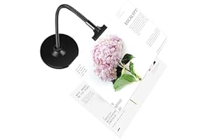 JUOIFIP Loupe 4X avec Support 10 "X6 Zoom col de Cygne Flexible Grande Page loupe pour la Lecture de Petits caractères et Les Yeux vieillissants des Personnes âgées malvoyantes