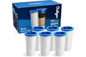Culligan with ZeroWater Technology Replacement Filter 6-Pack, 5-Stage Advanced Water Filter – IAPMO Certified to Reduce Lead, Total PFAS (Forever Chemicals), Mercury, Fluoride, and Chlorine