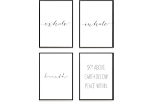 Heimlich Cuadros Decorativos - SIN Marcos -Decoración Colgante para Paredes de Sala, Dormitorios y Cocina - Arte Mural| 4 Piezas en DIN A4 (21x30cm) | » Yoga/Joga «