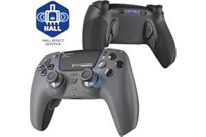HEXGAMING PHANTOM Pro Wireless Gaming Controller für ps5/PC/Mobile, Upgrade Remap Paddles & Instant Triggers & 8 Swap Joysticks, Elite Gamepad mit Hall-Effekt Stick Modul Edition-Grau