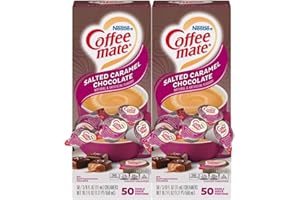 GIFTOLUXE Coffee-Mate Single Serve Creamers Salted Caramel Chocolate - 50CT | Easy and Convenient | Kosher Dairy, Lactose Free, Cholesterol Free | 2 pack (100 pods)