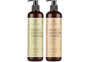 MagiForet Argan Oil Shampoo and Conditioner Set (2 x 16.9 Oz) Sulfate Free, Natural Oil Infused - Soft & Smooth, Gentle on Curly & Color Treated Hair