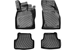 Rizline Dokładnie dopasowane dywaniki samochodowe 3D, kompatybilne z Volkswagenem Passat B7 2011-2015, akcesoria samochodowe, 1. i 2. rząd, dywaniki gumowe, do samochodu, TPE, na każdą pogodę,