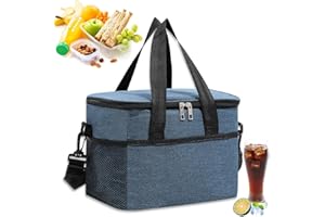 shallyong Bolsa Termica Grande, 22L Nevera Portatil, Bolsa Isotermica con Aislamiento Termico, Cooler Bag Plegable, para Acampar, Barbacoa, Picnic, Playa
