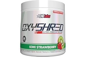 EHP Labs OxyShred Pre Workout Powder & Shredding Supplement - Preworkout Powder with L Glutamine & Acetyl L Carnitine, Energy Boost Drink - Kiwi Strawberry, 60 Servings