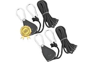 ‎TRONICXL TronicXL 2X Premium Grow Aufhängung für Growbox Komplettset Lampe/Aktivkohlefilter Seil Ratsche für Sanlight EVO Mars Hydro Viparspectra Pflanzenlampe aufhängen