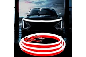 GOODREAM Car LED Hood Light Strip, 1.8m 12V Flexible Waterproof Daytime Running Lights for Car, Universal Engine Cover Decoration Bonnet Accessories for Cars, SUVs, Trucks, Dynamic Scan Start-up Effect (White)