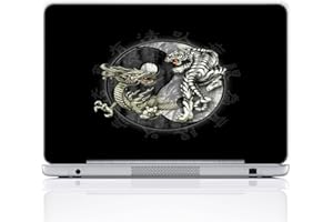 Meffort Inc 17 17.3 Inch Laptop Notebook Skin Sticker Cover Art Decal (Free Wrist pad) - Tiger and Dragon