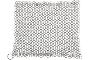 REFURBISHHOUSE Fonte de Fer Nettoyant - Premium 316 Acier Inoxydable Epurateur de Cotte de Mailles, 8X6 Pouces