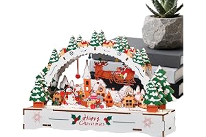 DIY Christmas Village, Desk Decoration With LED Light, Mini Holiday Ornament, Creative Assembly Model Kit, Festive Village De