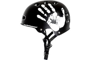 Sport Direct™ "The Hand™" BMX/Skateboard/Bike/Scooter Helmet Black 55-58cm Unisize Headlock and Adjustable Straps with Quick Release Chin Buckle CE EN 1078:2012 Approved