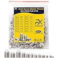 FIXXELY Cone Point & Hex Head Grub Screws Set of 48 (M3, M4, M5, M6) - 304 Stainless Steel Assorted Sizes Ideal for Door Handles, Home Repairs & Fixtures