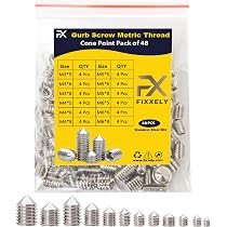 40-Pack Metric Grub Screws - A2 Stainless Steel Cone Point Set | M3, M4, M5, M6 X 5mm Allen Key Screws