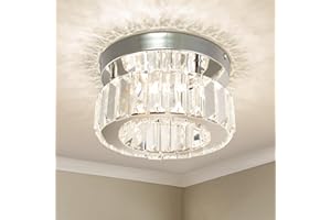 Finktonglan Lámpara de techo de cristal lámpara de lámpara colgante de lámpara de lujo lámpara de cristal lámpara de techo de la lámpara de dormitorio luces de sala de estar (Redondo-Multi)