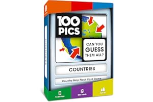 100 PICS Countries of the World Travel Game - Geography Flash Card Quiz, Pocket Puzzles For Kids And Adults