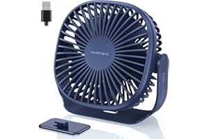 SMARTDEVIL Ventilateur USB,Mini Ventilateur,Ventilateur Silencieux,Portable Ventilateur USB Silencieux 3 Vitesse Réglable USB avec Crochet,USB Ventilateur pour Camping,Bureau,Voyage,Cuisine(Bleu)