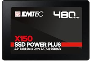 EMTEC - Disque Dur SSD Interne 2,5" - SATA - Collection X150 Power Plus - 3D NAND - 480Go - 10x Plus Rapide qu’un Disque Dur Classique - Ultra-Performant