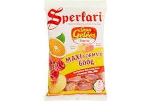 Sperlari - Caramelle Gran Gelées Assortite Duetto Frutta, Intenso Sapore di Frutta. Arancia, Pesca e Lampone, Sacchetto da 600 G