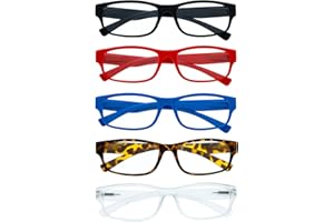 THE READINGS FACTORY Pack 5 Gafas de Lectura Graduadas para Hombre y Mujer. Gafas de Presbicia con Acabado Efecto Mate. 5 Colores y 4 Graduaciones - TREVI