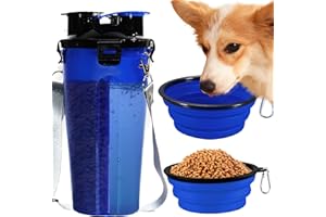 VERTUPET Tragbare Haustier Trinkflasche Wasserflasche für Hund Hundetrinkflasche mit 2 Faltbare Hundenäpfe für Unterwegs Katze Haustiere Auslaufsicher Wasserflasche