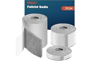 teeppo Feltrini Sedie, Feltrini Adesivi per Mobili, Feltro Adesivo Rotolo con Spessore 4mm e Tagliabile, 3x1m (100 x 10 cm +100 x 5 cm + 100 x 2cm) Grigio
