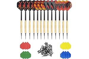 thirei Dardos Punta Plastico para Diana Electrónica, 12 Piezas Dardos Diana Electronica con 24 Vuelos Adicionales 8 Motivos, 100 Puntas de Dardos de Plástico para Intercambiar