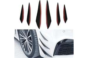 DREAMIZER 6PCS Spoiler Avant Universel Kit, Splitter Lèvre de Pare-Chocs Avant de Voiture, Pare-Chocs Avant Coupe-Vent Couteau Garnitures Barre Avant, Noir
