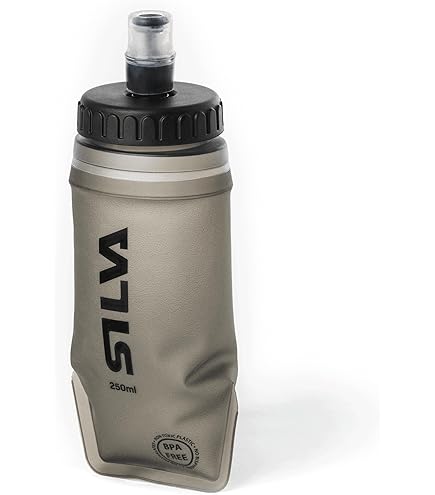 Silva Soft Flask 500 Ml With Straw - Water Bottle For Running Vest With Self -Sealing Drinking Nozzle - Light Grey Transparent Made Of TPU - Free From BPA, Phthalates And PVC