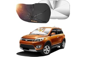Oziral Parapluie Pare-Soleil de Pare-Brise de Voiture, Pare-Soleil de Pare-Brise Auto Anti-UV Protecteur de visière pour couvertures de Pare-Brise automatiques camions Voitures 31 * 57 Pouces