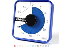 TWENTY5 SEVEN Compte à rebours de 19,1 cm ; minuterie visuelle de 60 Minutes et 1 Heure – Outil pédagogique en Salle de Classe, réunion de Bureau, Compte à rebours mécanique pour Enfants, Bleu Marine