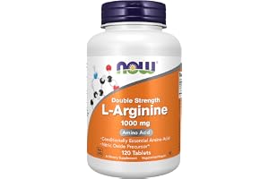 NOW Foods L-Arginine Double Strength 1000 mg Tablets | Amino Acid for Nitric Oxide Production & Blood Flow Support & Exercise Performance & Cardiovascular Health | 120 Tablets