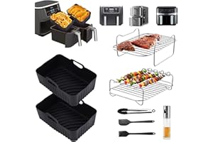 ANKWAY Ninja akcesoria do frytkownicy na gorące powietrze, 2024 nowe akcesoria Ninja Foodi do Dual AF500EU, AF400EU, AF300EU, Double Stack XL SL400EU, 8 szt. Airfryer akcesoria do silikonowej formy Ninja