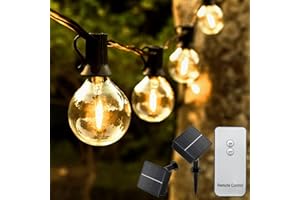 Lumiled Solarny łańcuch świetlny na zewnątrz, 30 x LED, 15,17 m, z pilotem zdalnego sterowania, łańcuch świetlny do ogrodu, na zewnątrz, IP44, ciepła biel, 3000 K, migające żarówki, oświetlenie