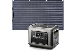 ALLPOWERS R1500 Station électrique Portable 1152Wh avec Panneau Solaire Flexible 200W IP68 étanche, Batterie LiFeP04, 2 x Chargement Rapide sans Fil 15W, générateur Solaire pour Camping-Car, Jardin