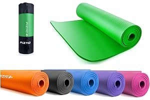 ‎FIZYO Fizyo Mata do Jogi, Gimnastyczna i Pilatesu, Antypoślizgowa Pianka NBR, Kauczuk Syntetyczny, Treningowa, Fitness, Ćwiczenia, Relaks, Wytrzymała, dla Kobiet i Mężczyzn, 183 x 61 x 1 cm