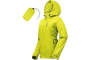 33,000ft Regenjacke Damen Wasserdicht Outdoorjacke Atmungsaktiv Herbst Übergangsjacke Leichte Jacke mit Kapuze Windbreaker zum Wandern Reisen Treking Fahrrad