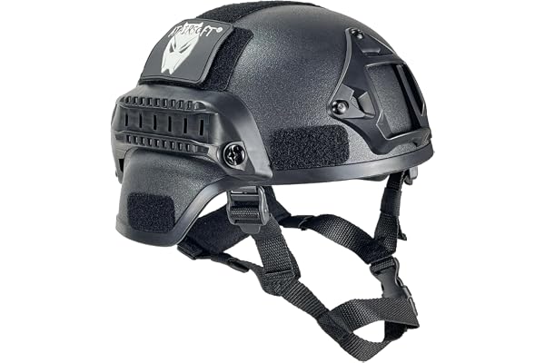 Mich 2000 Combat de Casque de Protecteur avec côté Rail & NVG Montage Noir pour Airsoft Tactique Paintball Militaire Chasse