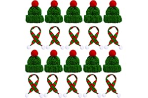 LUISAS 20 Stück Mini-Weihnachtsschal Mini-Weinflaschen-Schal Weihnachts-Weinflaschen-Schal Kleine Tiere Mini-Puppen Jersey-Schal Stoffschals Ausgestopfter Schal Aus Plüsch