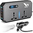 Yearwin 2 Year Warranty 200W Car Power Inverter with 220V Output AC Stocket, 30W PD & 3 USB Charging Port Dc to Ac Converter 12V to 220V Inverter for Laptop, Mobile Camera etc.