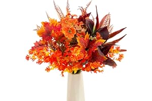 ‎JADEUNM Jadeunm 6 Bündel Künstliche Herbstblumen Herbstdeko Herbststrauß Künstliche Blumen Herbst Balkonpflanzen Kunstpflanzen Herbstblätter Herbstdeko für Innen Draußen Tisch Balkonkasten Blumenkasten