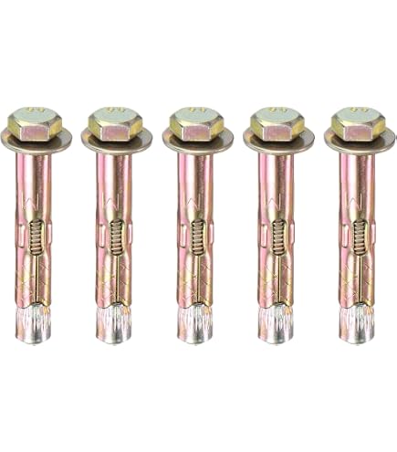 20-Pack M8 Brass Drop-In Anchors – Expansion Bolt Sleeve Wall Anchors For Concrete, Solid Brick & Masonry – Corrosion Resistant