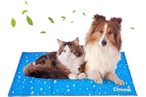 Omasi Kühlmatte Hunde Katzen Haustiere 90 * 50cm Ungiftiges Aktiviertes Gel Kühlmatte Für Hunde und Katzen Kühlkissen Kühl Hundedecke Kaltgelpad für Katzen und Hunde Selbstkühlende Matte