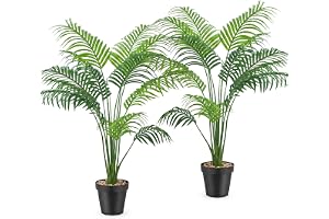 NeXcellere 2-pack realistiska konstgjorda växter utomhus/inomhus med kruka, höga falska växter rumsdekor, stora fuskväxter fö
